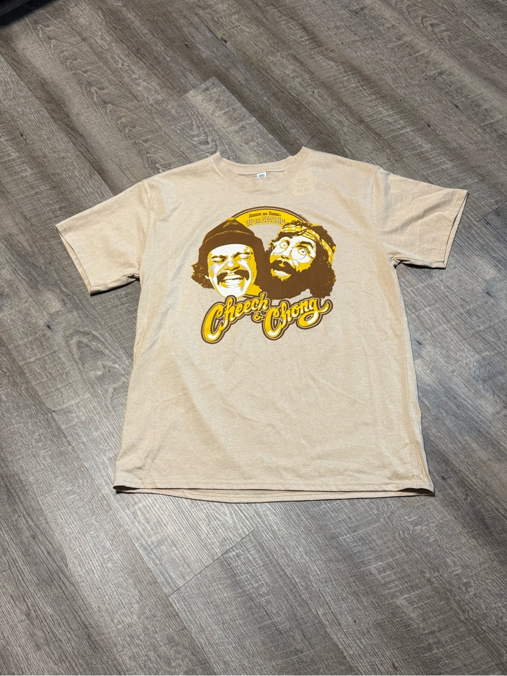 Cheech and Chong “Up In Smoke”Beige Short-Sleeve Mens Large Graphic Tee